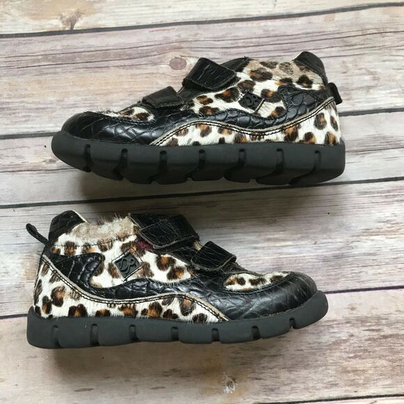 Donald J. Pliner Girls Shoes Size 27 10.5 Leopard Black Furry Ankle Boots Bootie - Picture 4 of 9